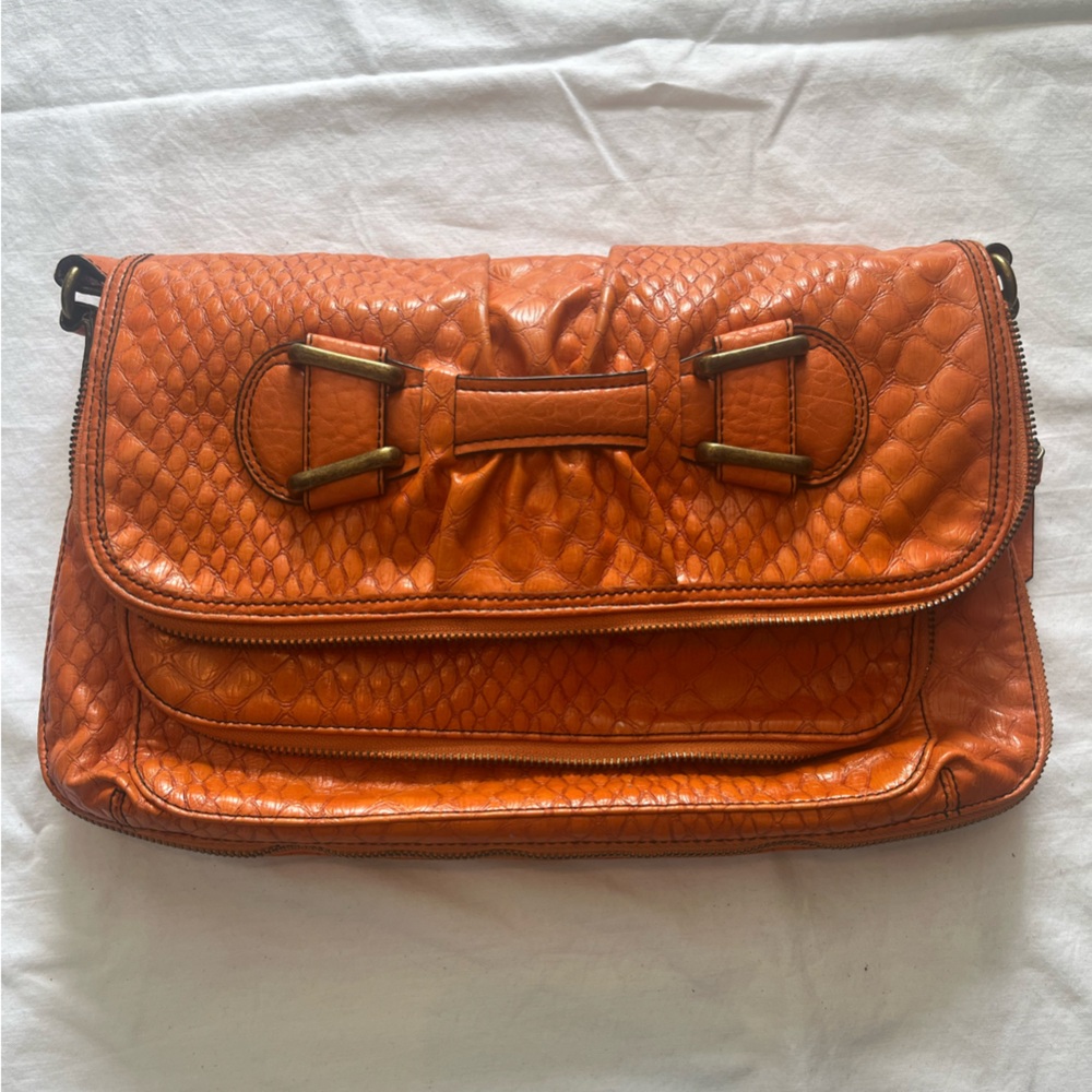 Jessica Simpson Orange Leather Shoulder Bag